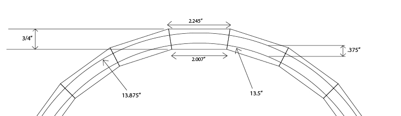 stave measurements for a 14 inch 20 stave drum